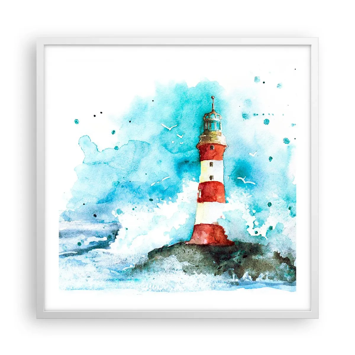 Poster in einem weißen Rahmen - Einheit der Elemente - 60x60 cm