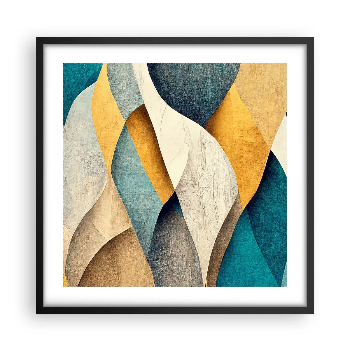 Poster in einem schwarzem Rahmen - Rhythmus und Welle - 50x50 cm