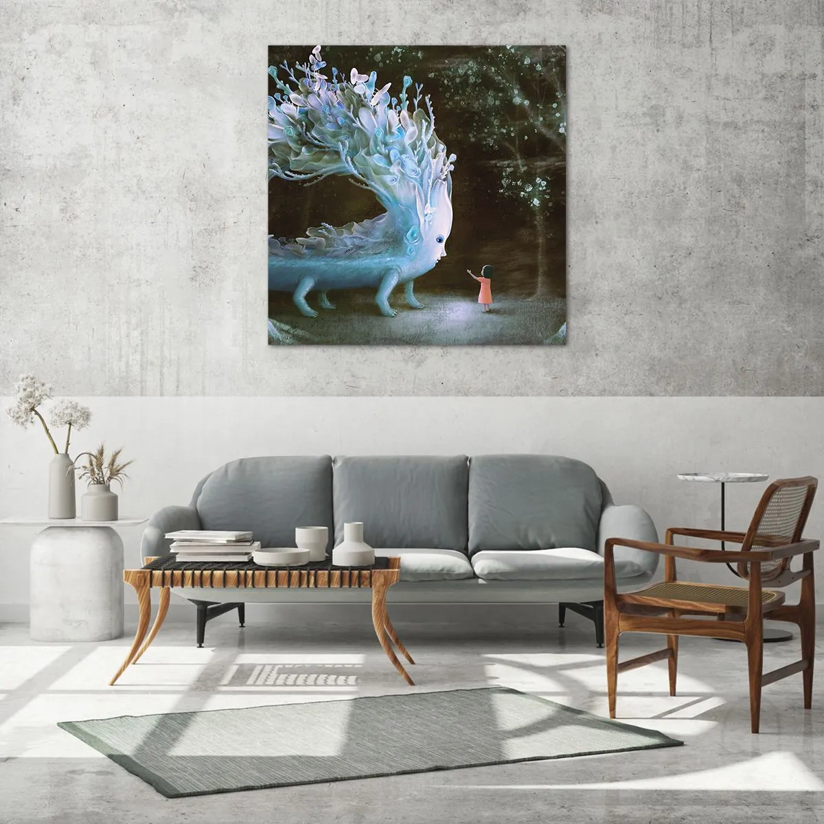 Glasbild - Bild auf glas - Fantastisches Treffen - 40x40 cm