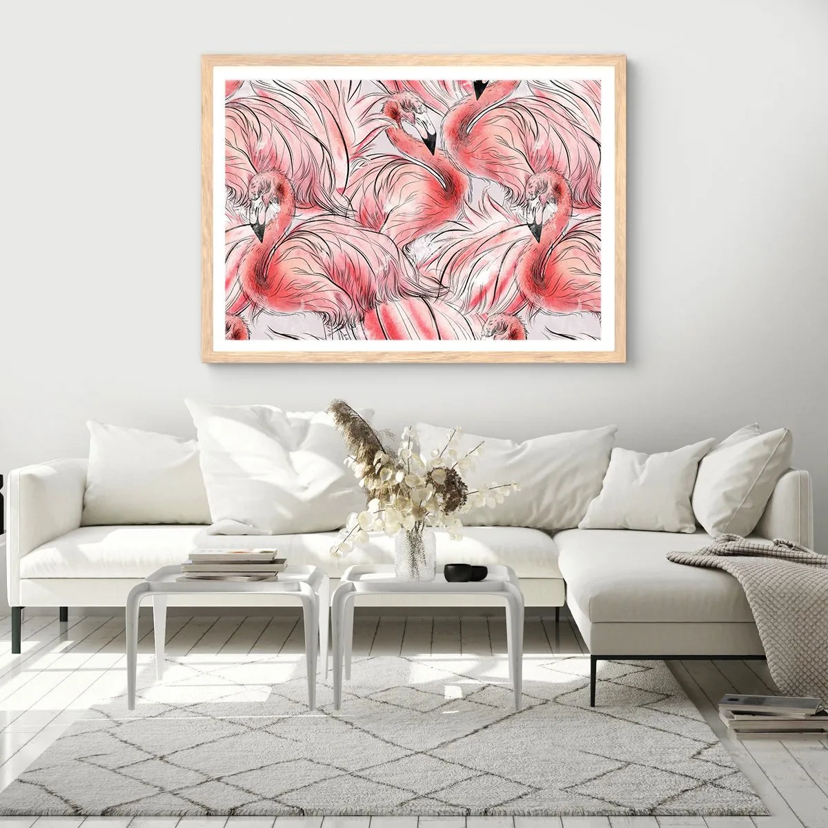 Poster in einem Rahmen aus heller Eiche - Bird Corps de Ballet - 70x50 cm