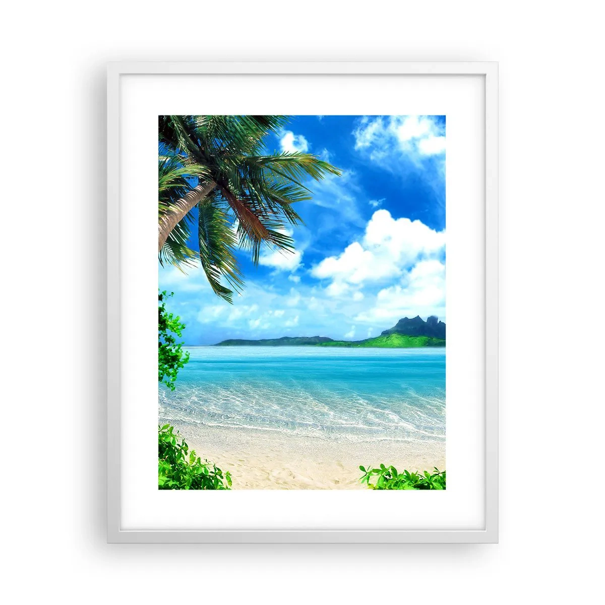 Poster in einem weißen Rahmen - Das Azurblau der Tropen - 40x50 cm