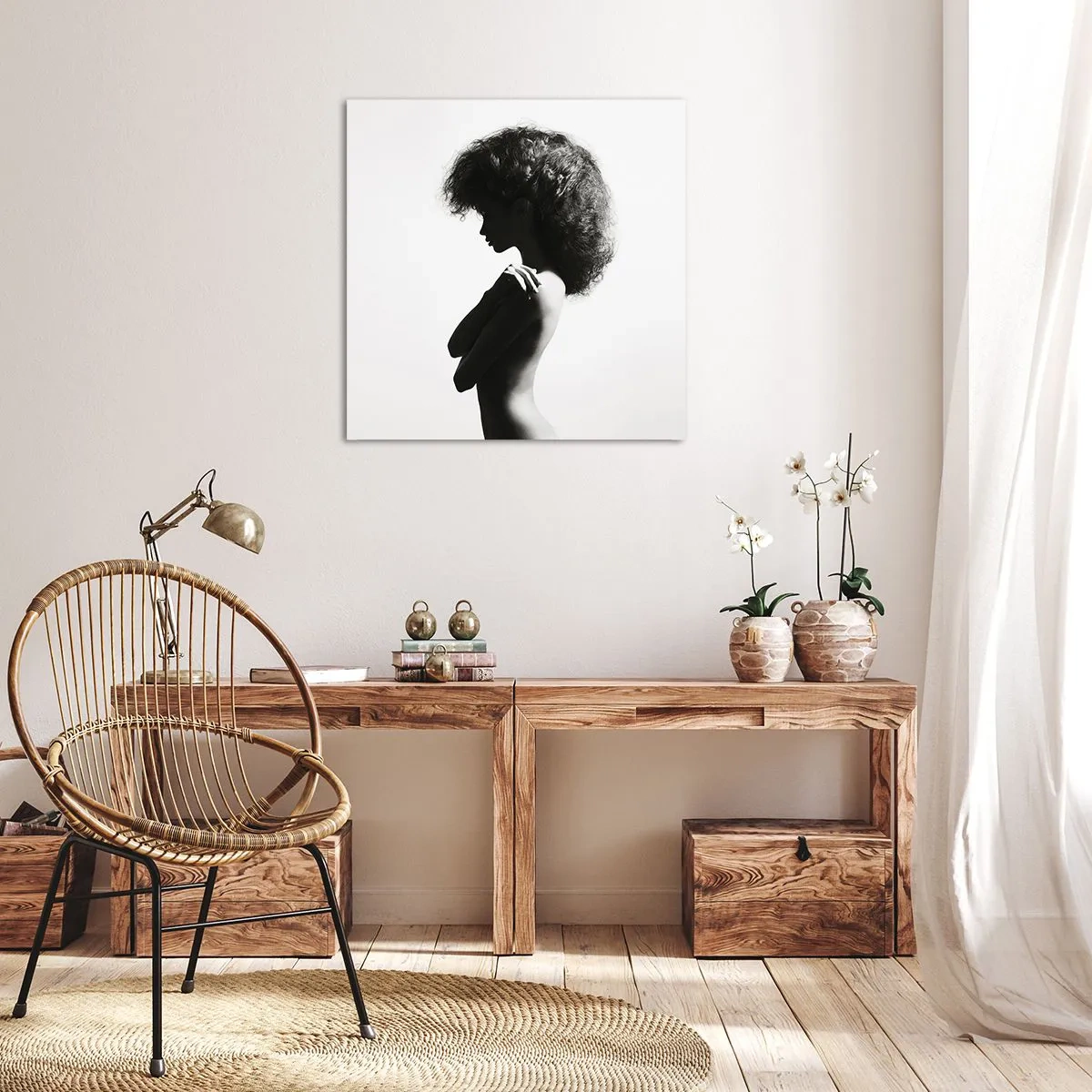 Bild auf Leinwand - Leinwandbild - Wie eine Blume auf einem schlanken Stiel - 70x70 cm