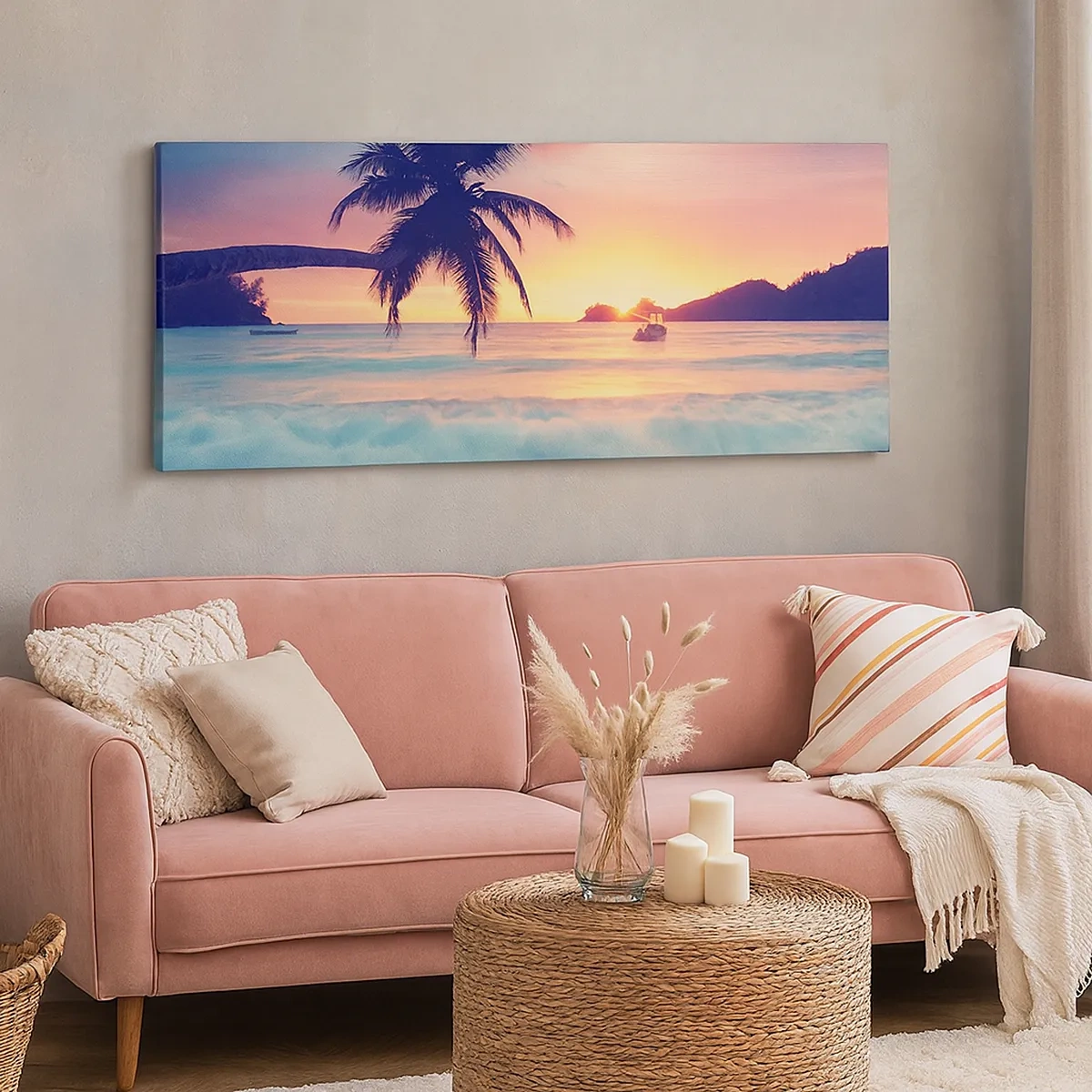 Bild auf Leinwand - Leinwandbild - Ein Abend in der Bucht - 30x30 cm