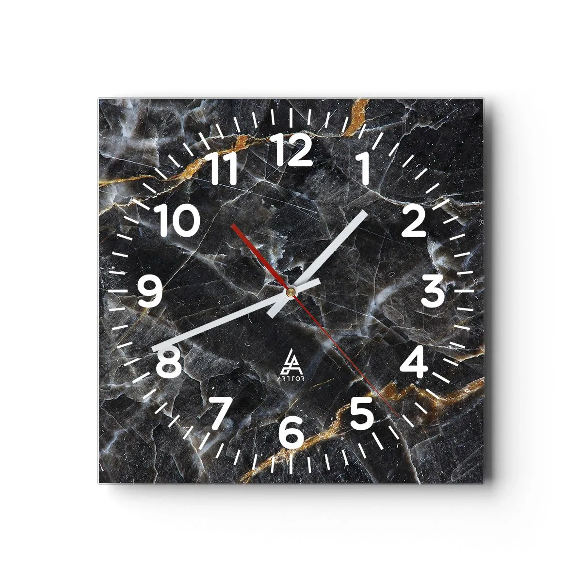 Wanduhr - Glasuhr - Das Innenleben des Steins - 40x40 cm