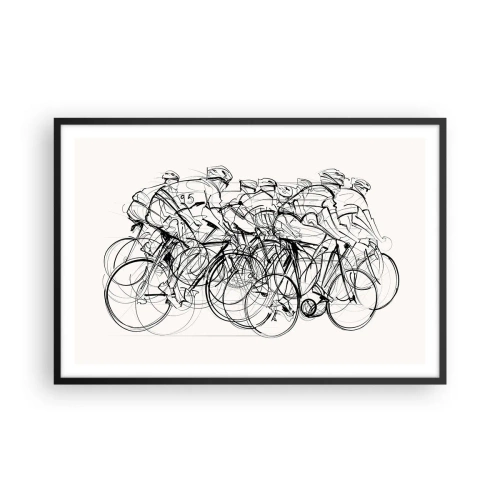 Poster in einem schwarzem Rahmen - Gemeinsam als Team - 91x61 cm