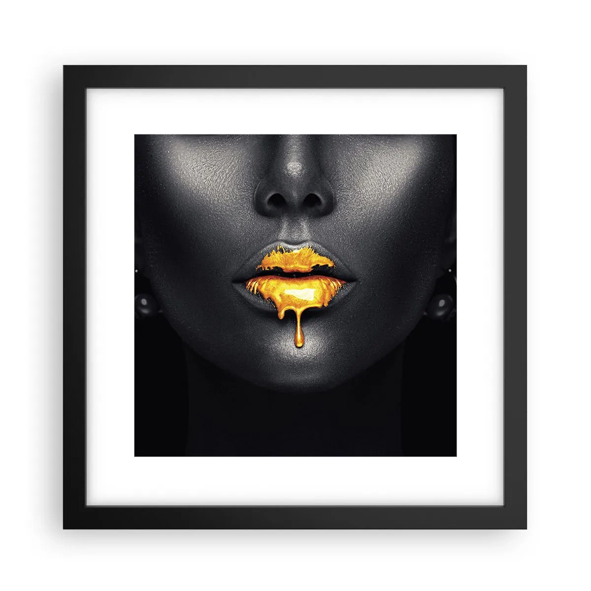 Poster in einem schwarzem Rahmen - Goldmaul - 30x30 cm