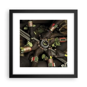 Poster in einem schwarzem Rahmen - Wir sind zusammen - 30x30 cm