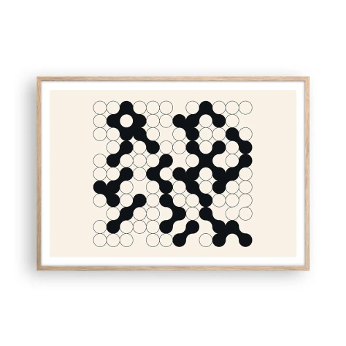 Poster in einem Rahmen aus heller Eiche - Chinesisches Spiel – Variation - 100x70 cm