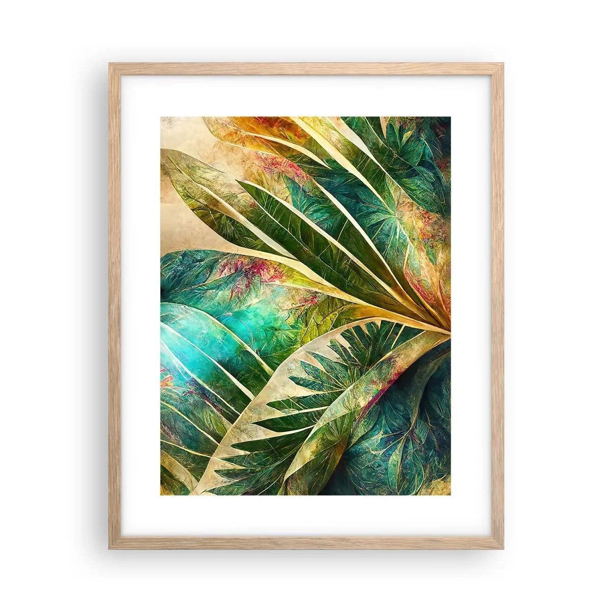 Poster in einem Rahmen aus heller Eiche - Farben der Tropen - 40x50 cm