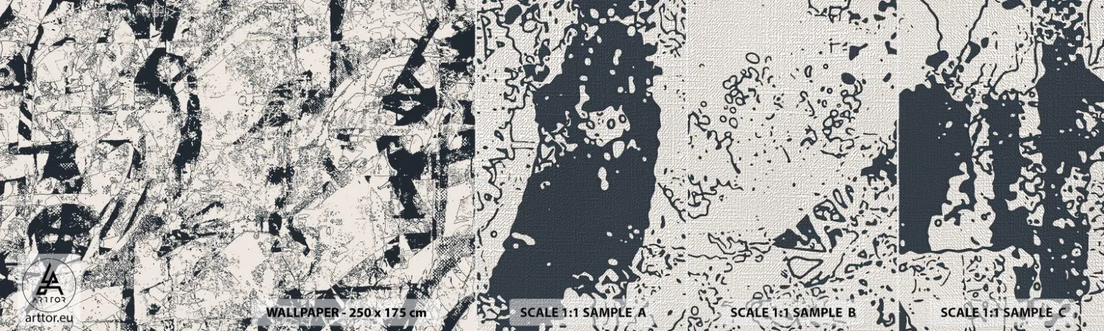 Fototapeten Muster Premium Canvas - Durchdringung der Gegensätze - Abstraktion, Stück, Collage - 100x30 cm