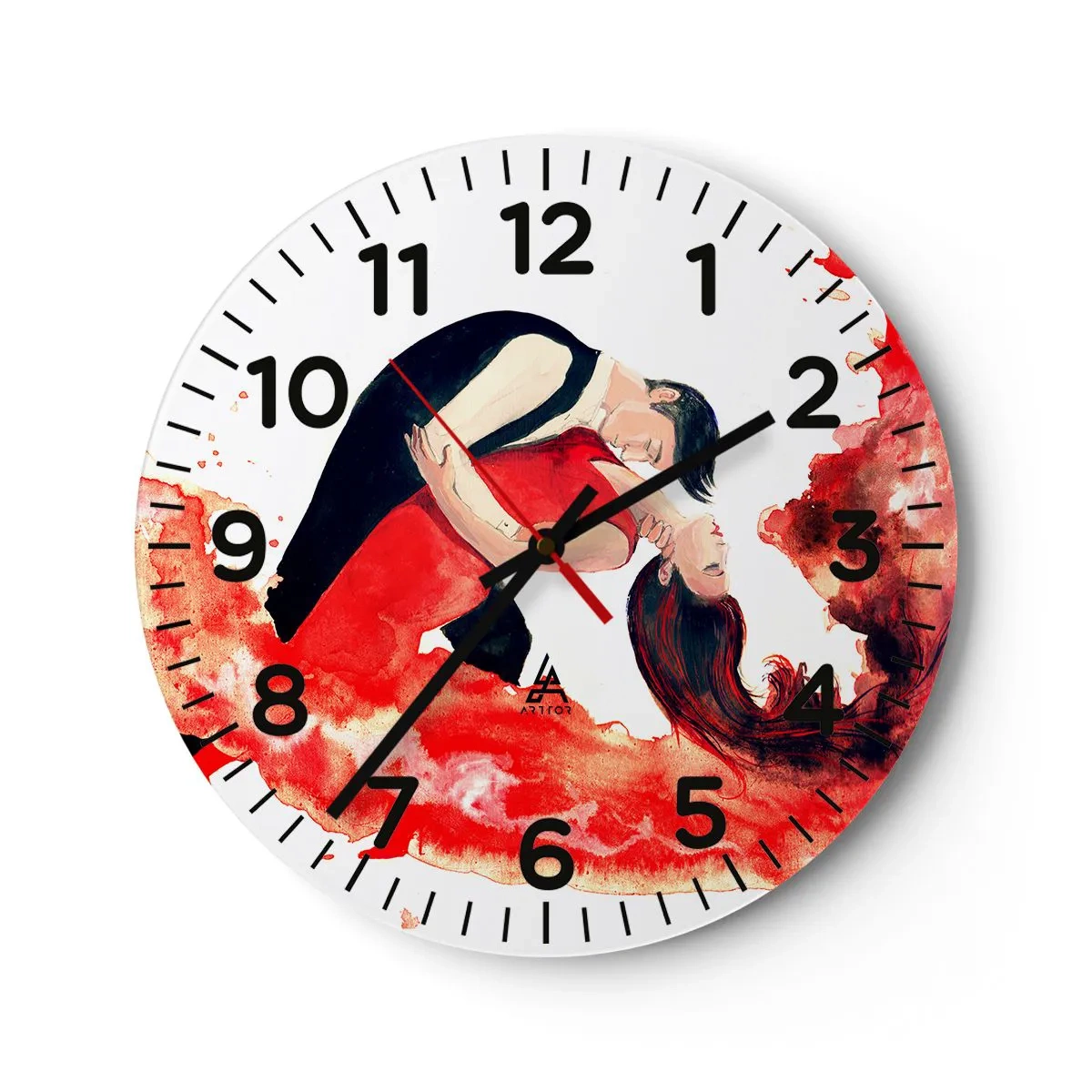 Wanduhr - Glasuhr - Tango - eine sinnliche Welle - 40x40 cm