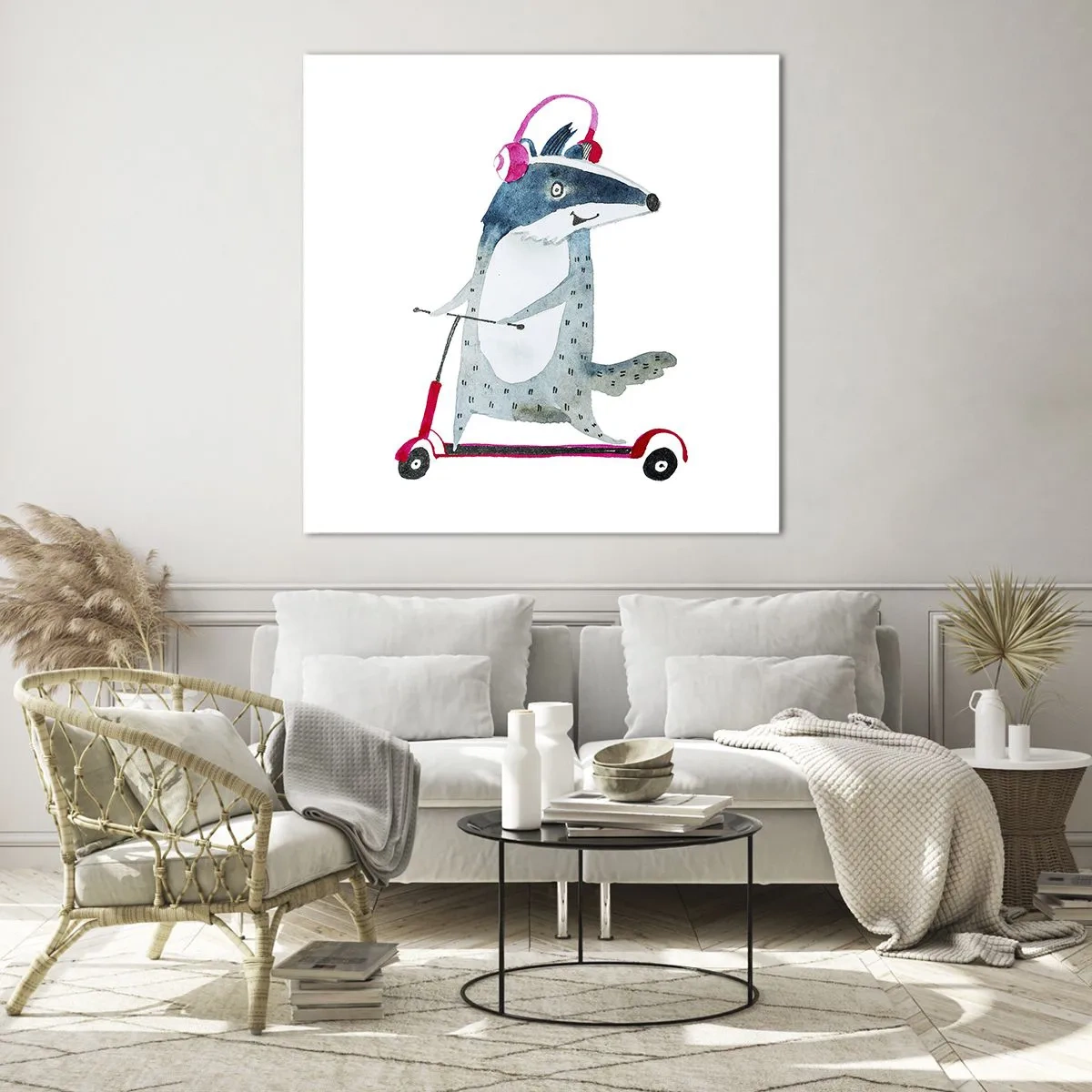 Glasbild - Bild auf glas - Dachsfreude - 60x60 cm