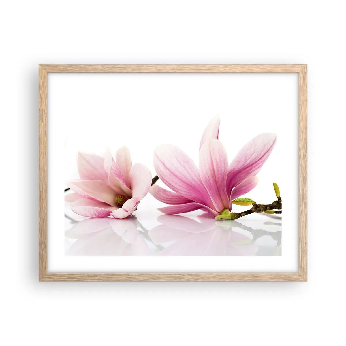 Poster in einem Rahmen aus heller Eiche - Zart wie ein Frühlingswind - 50x40 cm