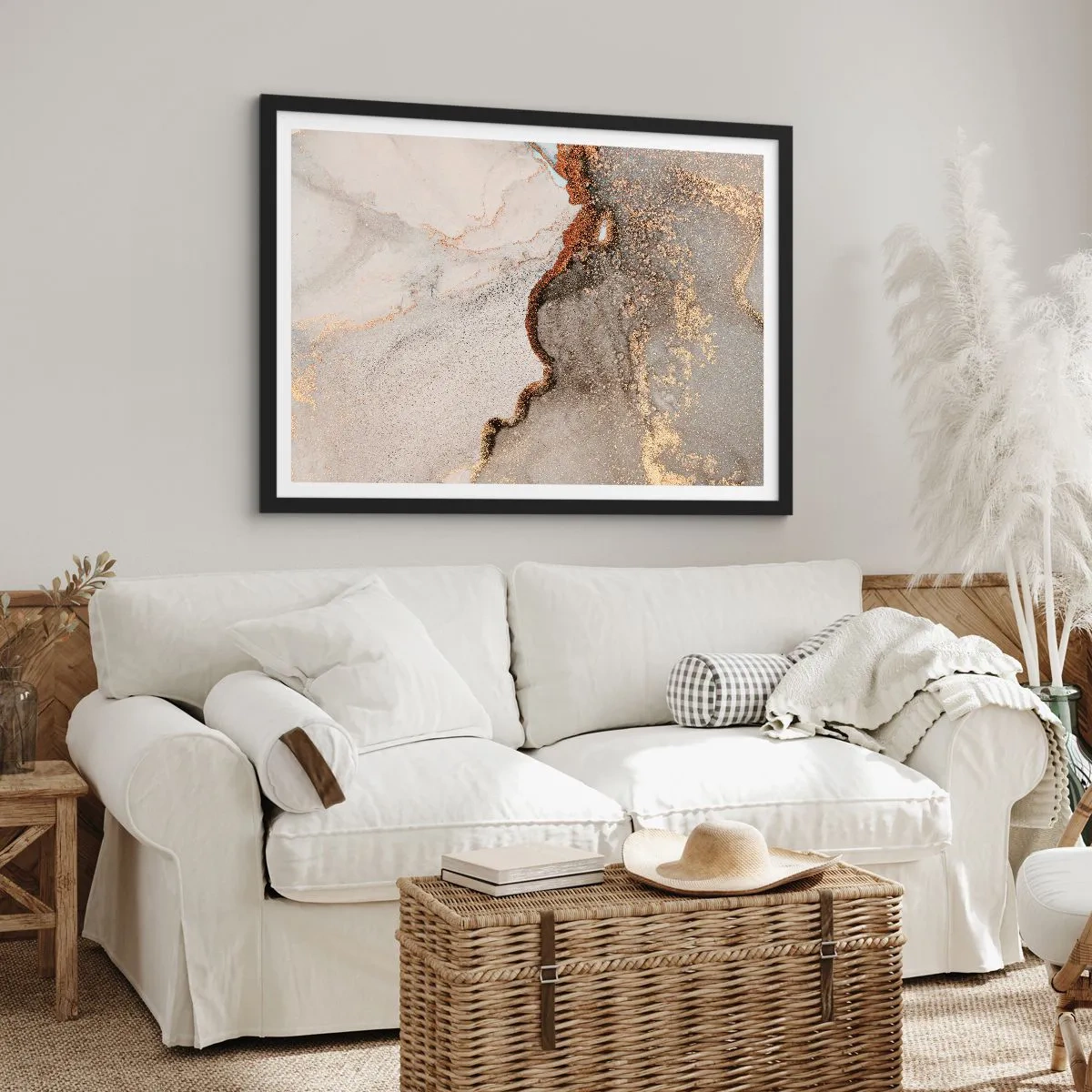 Poster in einem schwarzem Rahmen - An der Grenze der Farben - 91x61 cm