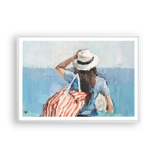 Poster in einem weißen Rahmen - Willkommen in den Sommerferien - 100x70 cm
