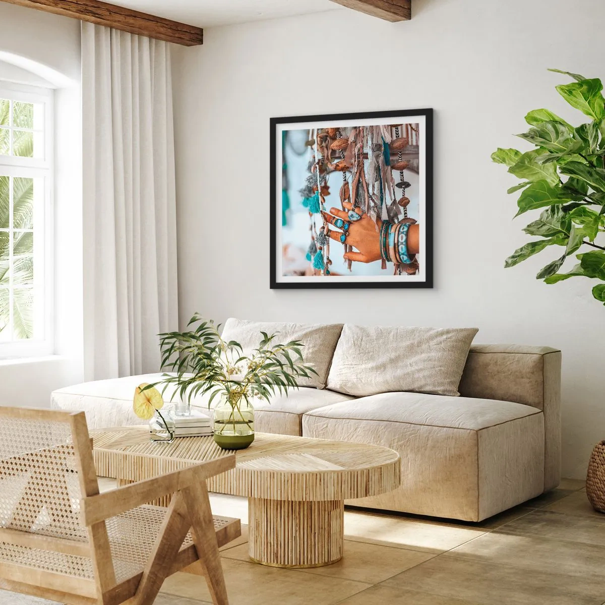 Poster in einem schwarzem Rahmen - Lokale Schätze - 60x60 cm