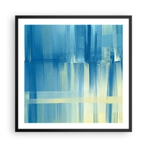 Poster in einem schwarzem Rahmen - Komposition in Türkis - 60x60 cm
