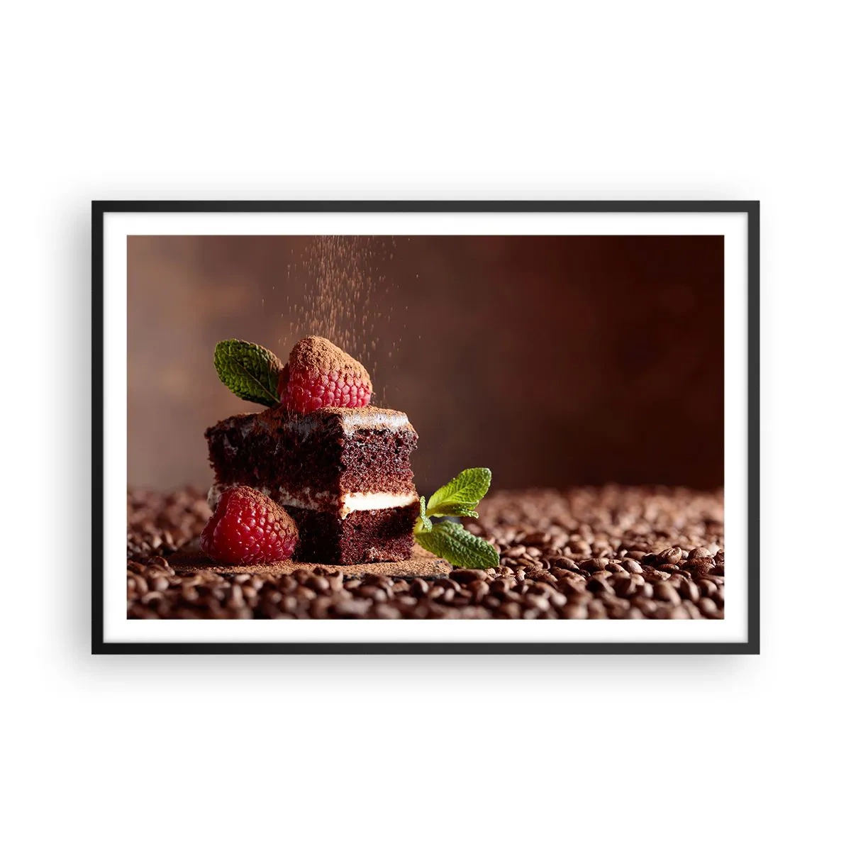 Poster in einem schwarzem Rahmen - Das Leben ist süß - 91x61 cm