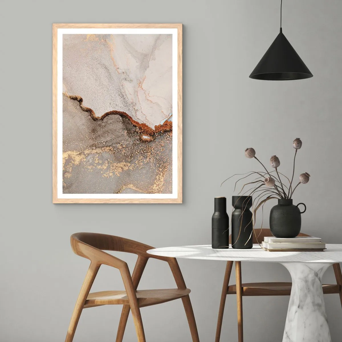 Poster in einem Rahmen aus heller Eiche - An der Grenze der Farben - 40x50 cm