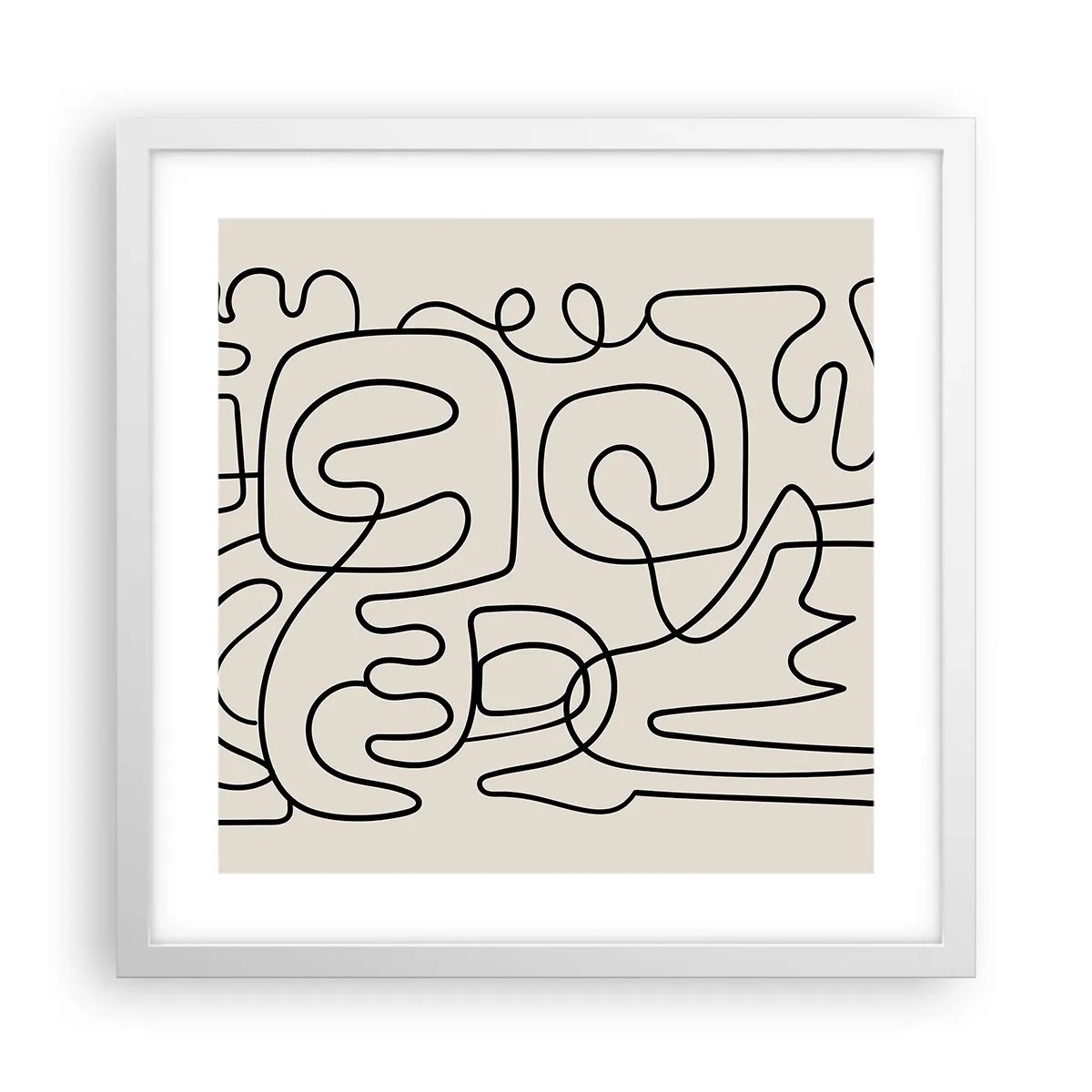 Poster in einem weißen Rahmen - Folge der Spur - 40x40 cm