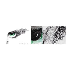 Fototapeten Muster Premium Canvas - Schön und bereit zum Angriff - Abstraktion, Grafik, Auge - 100x30 cm