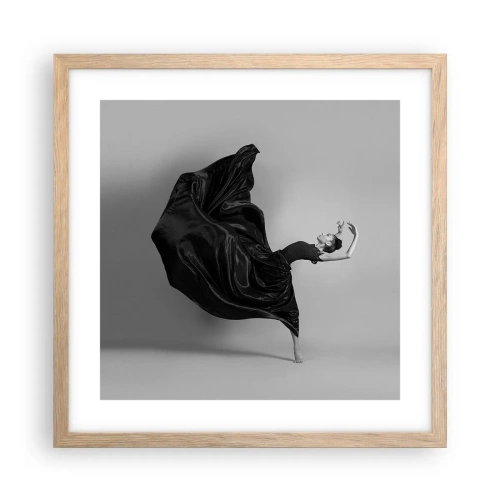 Poster in einem Rahmen aus heller Eiche - Beflügelt durch die Musik - 40x40 cm