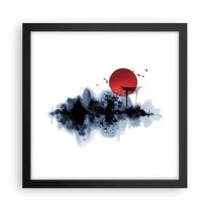 Poster in einem schwarzem Rahmen - Japanische Sicht - 30x30 cm