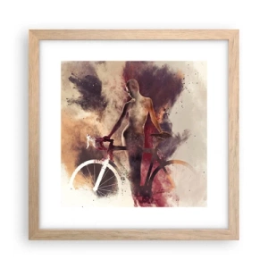 Poster in einem Rahmen aus heller Eiche - Eine Fahrradseele in Marmorformen - 30x30 cm