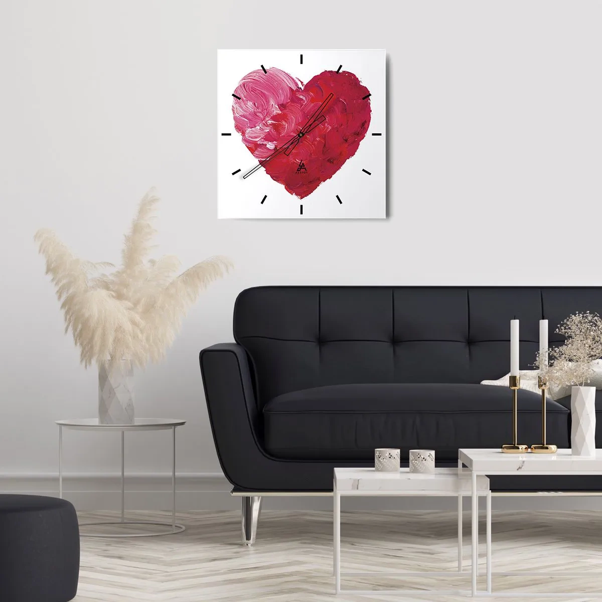 Wanduhr - Glasuhr - Alles was du brauchst ist Liebe - 40x40 cm