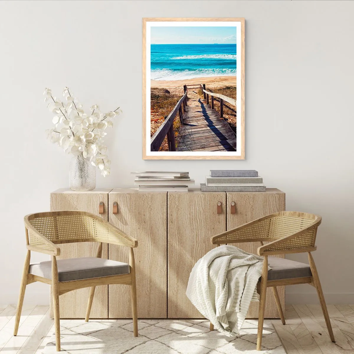 Poster in einem Rahmen aus heller Eiche - Lauf! - 50x70 cm