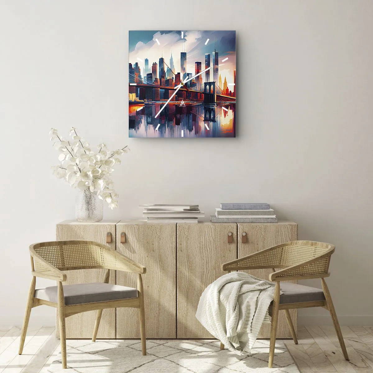 Wanduhr - Glasuhr - Traumhaftes New York - 30x30 cm
