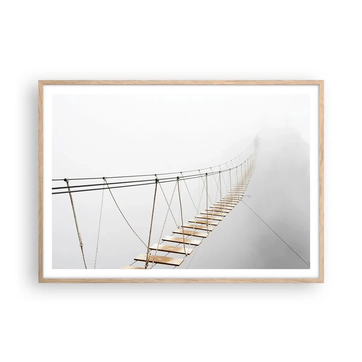 Poster in einem Rahmen aus heller Eiche - Wohin wird es dich führen? - 100x70 cm