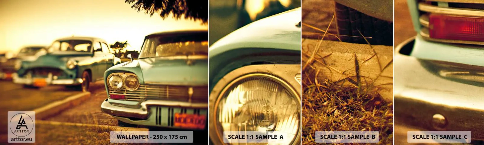 Fototapeten Muster Selbstklebend Deluxe Sticker - Wir werden abwarten und sehen - Auto, Kuba, Automobil - 100x30 cm