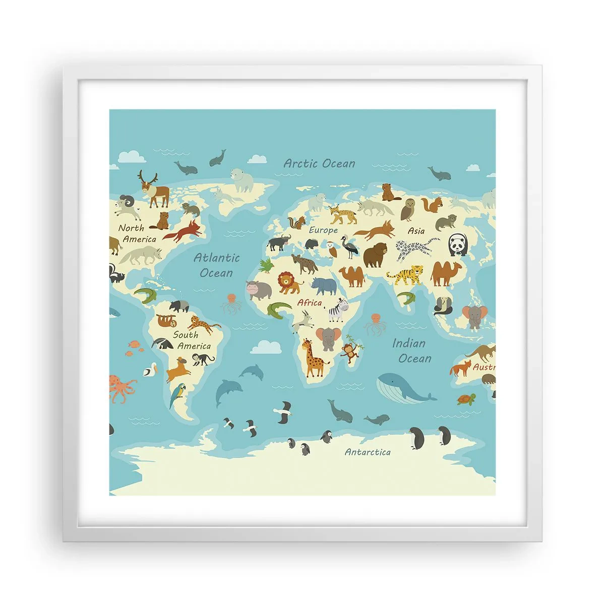 Poster in einem weißen Rahmen - Gute Nachbarn - 50x50 cm