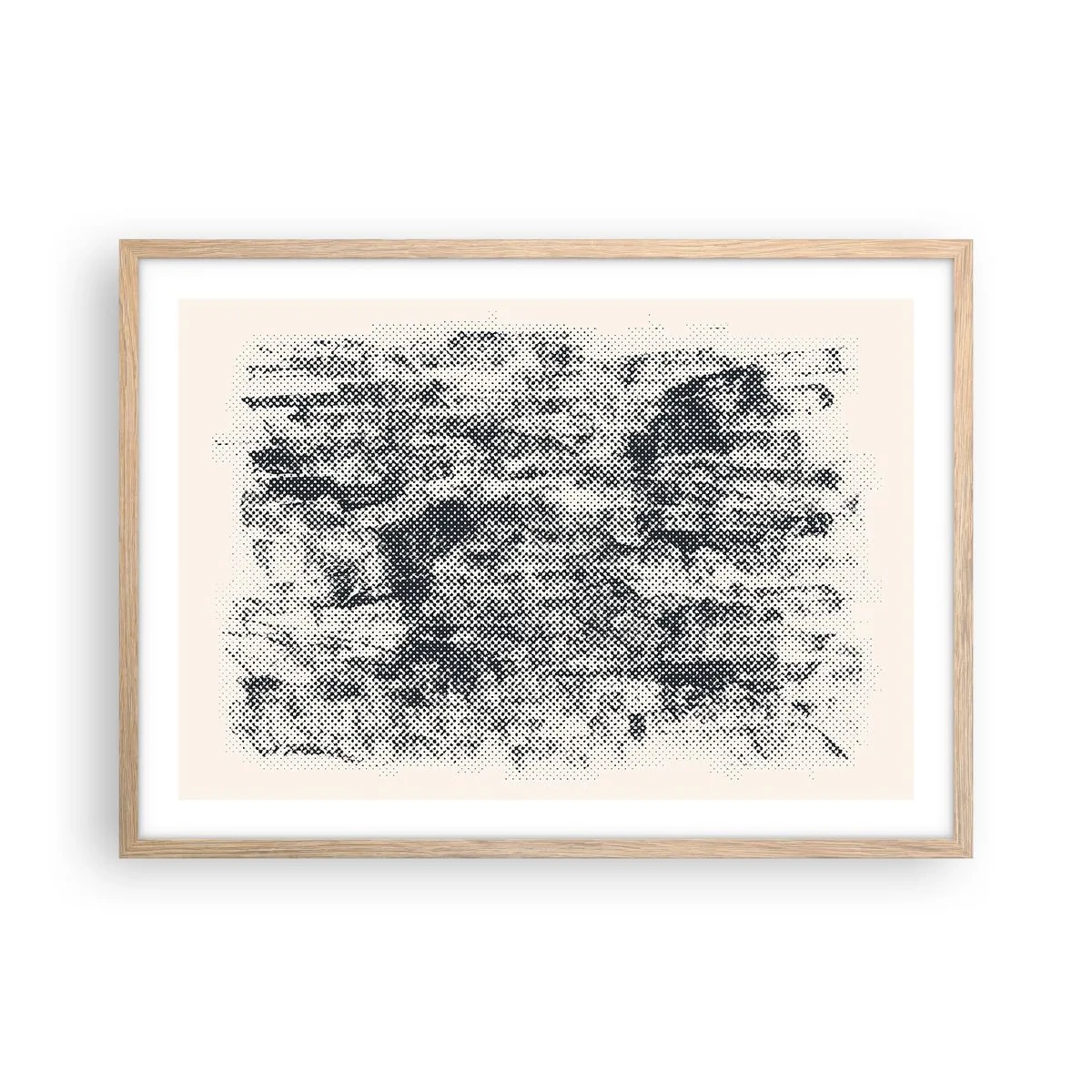 Poster in einem Rahmen aus heller Eiche - Nebelige Komposition - 70x50 cm