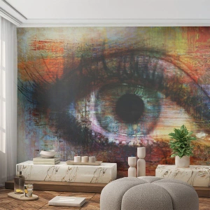 Fototapete Standard Eco - Abstraktes Auge im künstlerischen Stil - 100x70cm - Du kannst in die Seele sehen - Moderne Wanddekoration für Wohnzimmer und Schlafzimmer ARTTOR