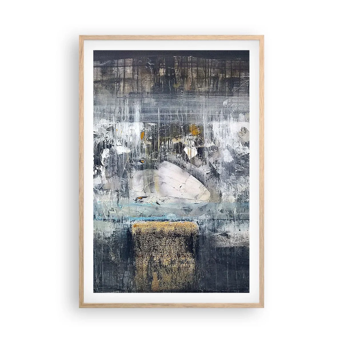 Poster in einem Rahmen aus heller Eiche - Wie auf Eis, wie nach Dezember - 61x91 cm