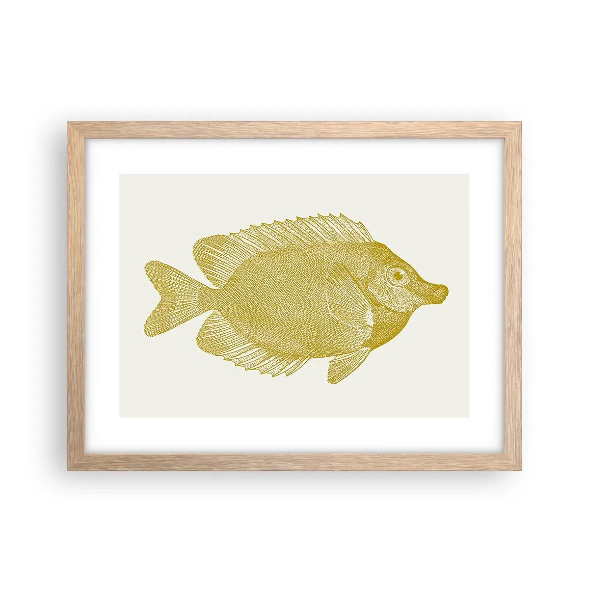 Poster in einem Rahmen aus heller Eiche - Fisch und das war’s - 40x30 cm