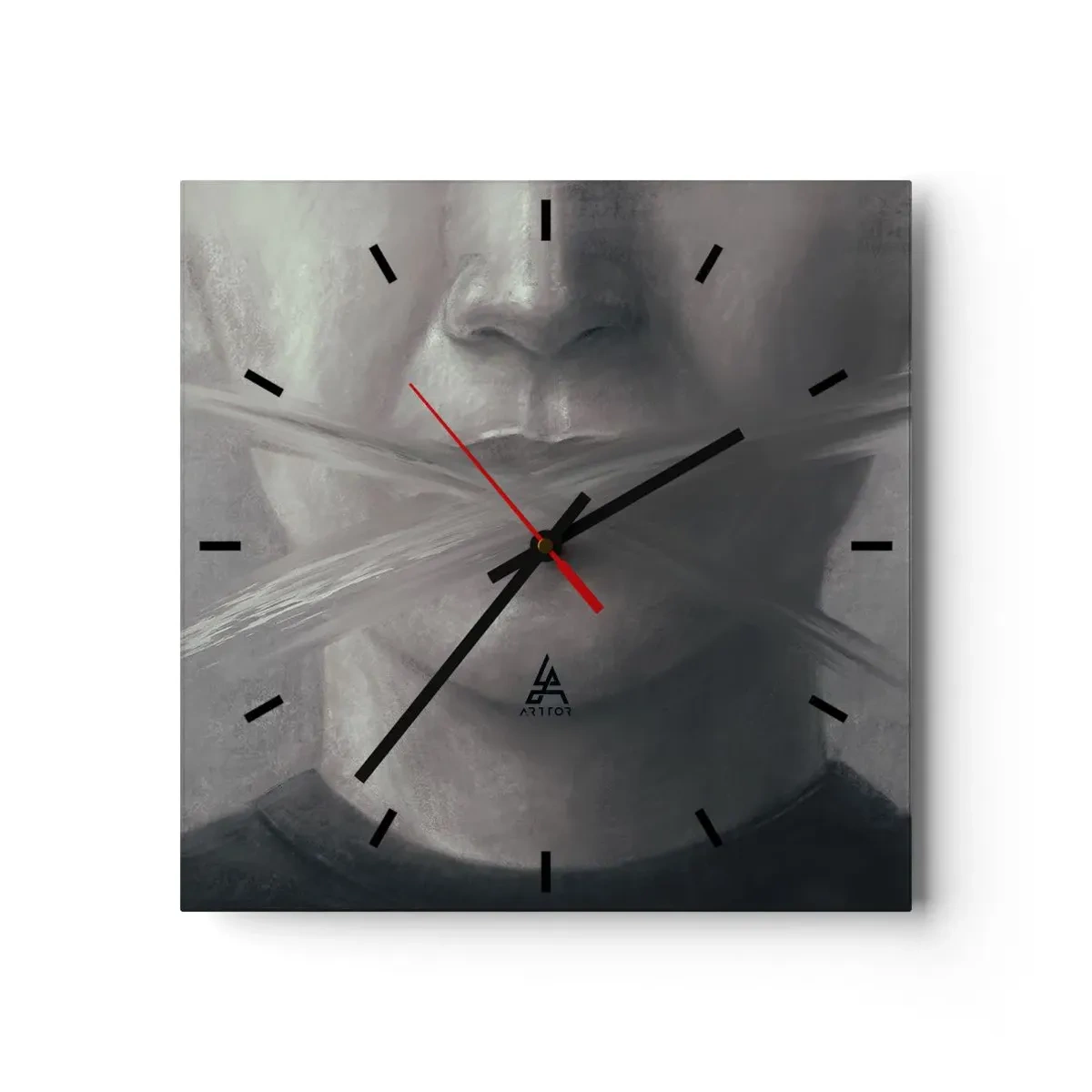 Wanduhr - Glasuhr - Ohne ein Wort - 40x40 cm