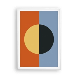 Poster in einem weißen Rahmen - Eine Komposition aus Wärme und Kühle - 70x100 cm