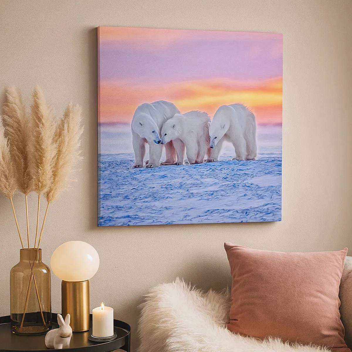 Bild auf Leinwand - Leinwandbild - Familienwärme ist genug - 30x30 cm