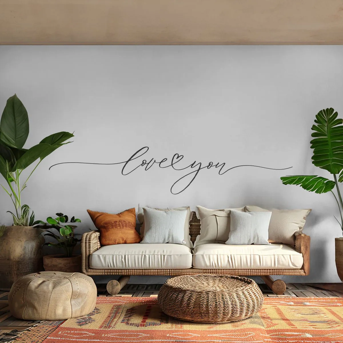 Fototapete Premium Canvas - Schwarz auf weiß - Typografie, Bejahung, Maxime - 350x256 cm