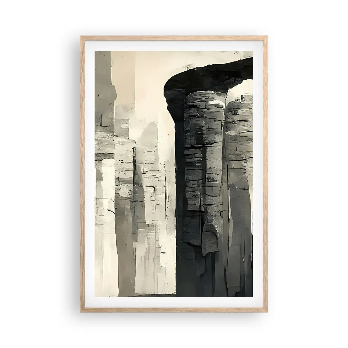 Poster in einem Rahmen aus heller Eiche - Majestät der Antike - 61x91 cm