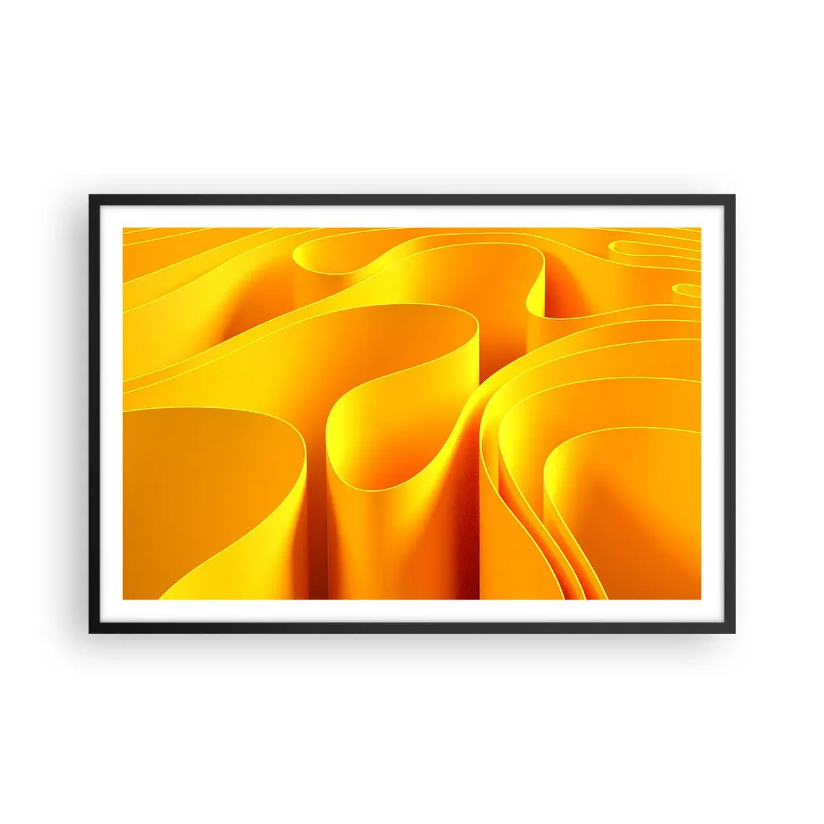 Poster in einem schwarzem Rahmen - Wie Sonnenwellen - 91x61 cm