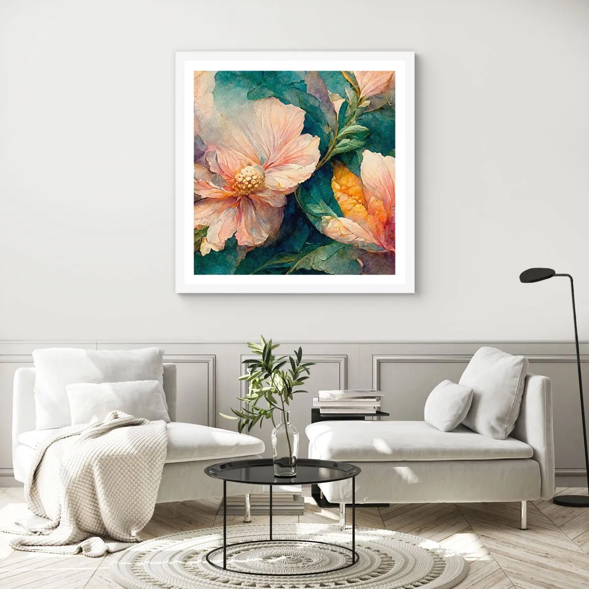 Poster in einem weißen Rahmen - Pure Subtilität - 40x40 cm