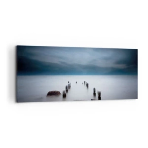 Bild auf Leinwand - Leinwandbild - Nachdenklicher See - 100x40 cm