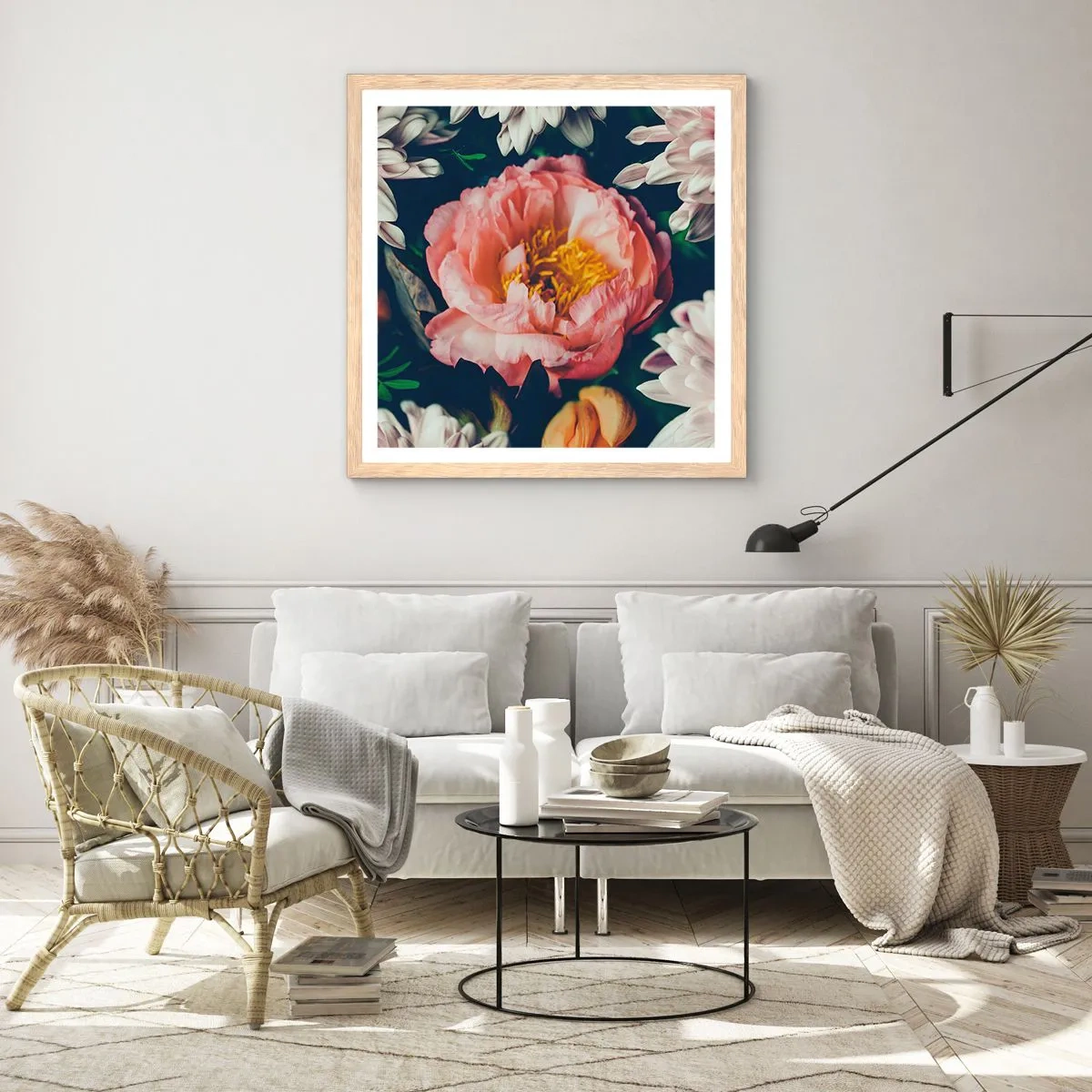 Poster in einem Rahmen aus heller Eiche - Mit barocker Pracht - 60x60 cm