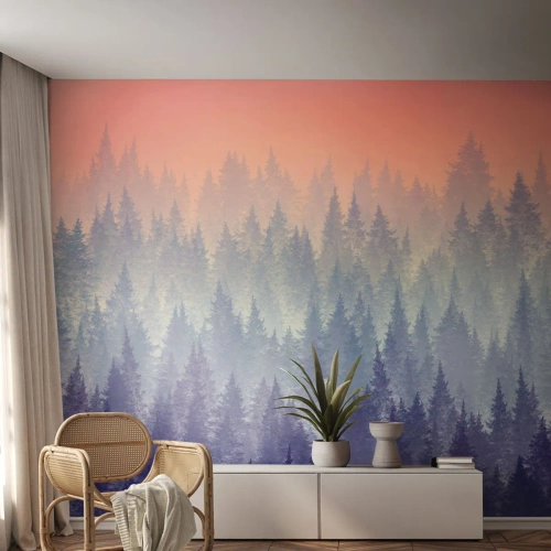 Maßgeschneiderte Fototapete Premium Sand - Hoch, höher, zum Himmel - Abstraktion, Wald, Stück