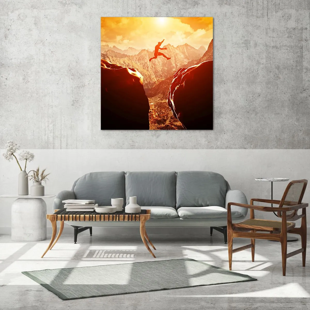 Glasbild - Bild auf glas - Grenzen überschreiten - 60x60 cm