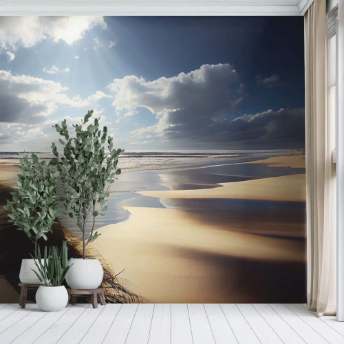 Selbstklebende Fototapete Deluxe Sticker - Strand, wilder Strand - Strand, Meer, Dünen - 450x315 cm